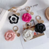 oly-caec4d7faff7fdf749cb0de869f63fb3 Wholesale Leather Camellia Flower Keychain Cute Bag Charm Car Key Accessory Stylish Gift For Women