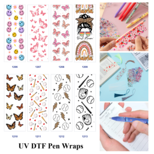 oly-caf37429c1b7956a0ec1da8e8a0da500 Wholesale 2/8/16pcs Smile Face Butterfly Mother‑s Day Sport Baseball Print Pen and Bookmark Stickers UV DTF Wraps