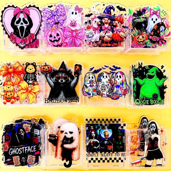 oly-cb08e886fec297bbd98f76bd5faa9c15 Wholesale Halloween Ghost Acrylic Pen Holder Desk Storage Organizer For Party Gift