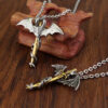 oly-cb2422f106c8c72c229fe0744596848d Wholesale Retro Alloy Dragon Sword Pendant Necklace Punk Rock Fashion Gift