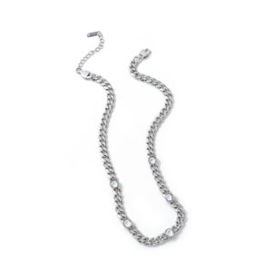 Diamond steel color necklace
