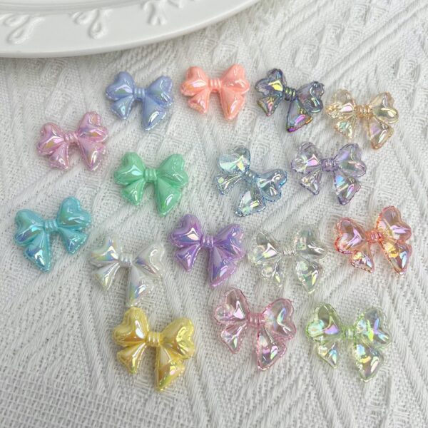 oly-cb7134765f087eb9cd21b5b9019f6226 Wholesale Electroplated Acrylic Balloon Bow Beads Summer UV Coated Loose Beads for DIY Necklace Bracelet Hair Clip Jewelry Making