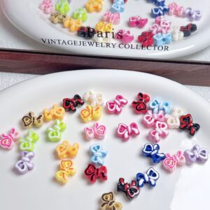 oly-cbadbceaa7acacb8de5bb0812585a472 Wholesale Fashion Bow Acrylic Beads for DIY Jewelry Making Bag Charm Keychain