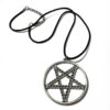 oly-cbbcdbe3085ec0ccca84e6d8607c7e21 Wholesale Gothic Round Hollow Star Pendant Necklace Hip Hop Punk Style Ancient Silver Zinc Alloy Fashion Jewelry Accessory Gift Boutique Resale