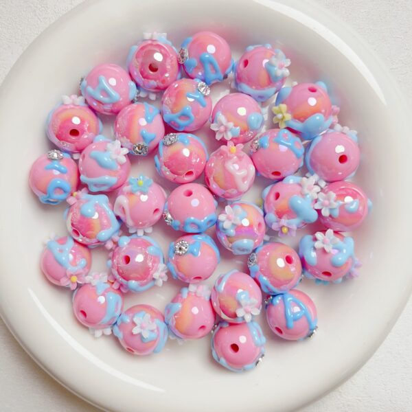 oly-cbc90a910875745e20ce9e71ea999944 Wholesale Acrylic Hand-Painted 3D Rhinestone Loose Beads, DIY Phone Chain Charms, Fashion Accessory for Jewelry Making, Gift & Boutique Resale