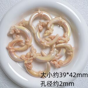 02-light orange / Size is about 39*42mm, hole diameter is about 2mm