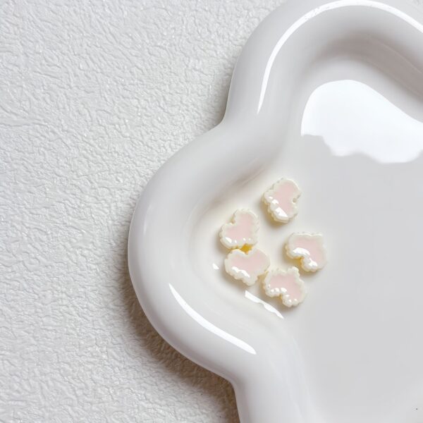 Wholesale Trendy Acrylic Heart Loose Beads Two Tone Painted DIY Phone Charm Craft Supply