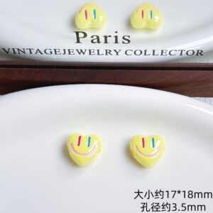08-yellow love smiley face / Sold by the piece