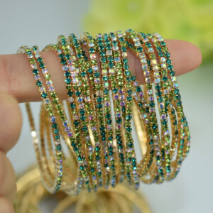 oly-cc6b81d816a48b951c3001c53893a963 Wholesale 10 Pack Copper Alloy Electroplated Rhinestone Stretch Bracelets For Women Casual Party Jewelry Accessory