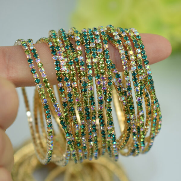oly-cc6b81d816a48b951c3001c53893a963 Wholesale 10 Pack Copper Alloy Electroplated Rhinestone Stretch Bracelets For Women Casual Party Jewelry Accessory