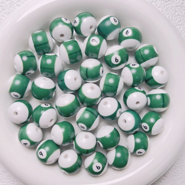 oly-cc90b7506427ea2a4c3bf0b438e5cf49 Wholesale Two-Tone Resin Billiard Ball Beads Round Loose Beads for DIY Jewelry, Phone Charm, Bracelet Making, Craft Supply