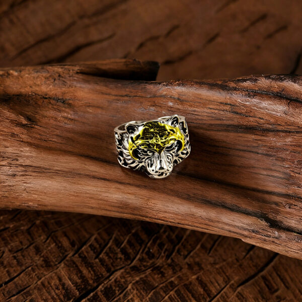 Wholesale Chic Geometric Tiger Head Ring Zinc Alloy Silver Adjustable Unisex Jewelry Accessory Gift