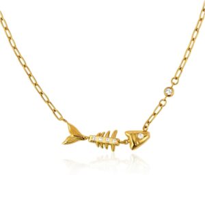 Fish bone necklace