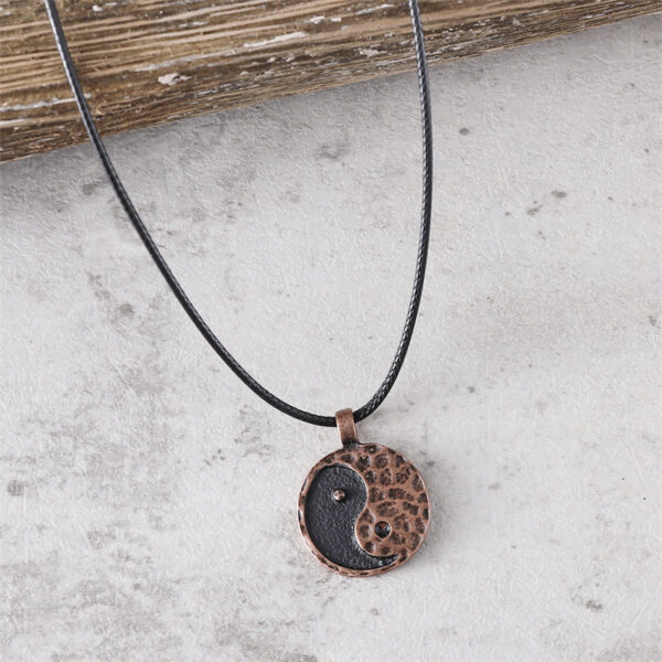 oly-cdafca663b0d1b699096cd2a5a6695a0 Wholesale Retro Tai Chi Bagua Yin Yang Alloy Necklace Stylish Vintage Bronze Finish Fashion Accessory For Resale