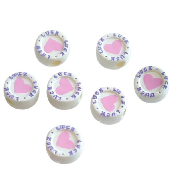 oly-cdb23c11a0cedb5c63966b986a8faa6d Wholesale Colorful Baked Enamel Acrylic Letter Heart Beads DIY Phone Charm Keychain Fashion Accessory Craft Supply for Boutique Resale