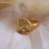 oly-cdc7618d28bafcc9046c456828959fa8 Wholesale Vintage Style Evil Eye Star Moon Ring Diecast Electroplated Unisex Jewelry Accessory For Everyday Wear Or Gift
