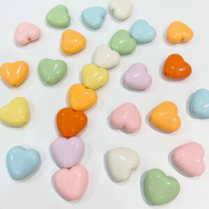 Wholesale Acrylic Candy Color Heart Shaped Beads 14mm 20pcs DIY Jewelry Making Phone Charm Accessory