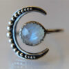 Wholesale Fashionable Star Moon Ring Alloy Electroplated Adjustable Unisex Jewelry Accessory Gift