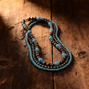 oly-ce466b4862b90c5c84d63b6e8bb73ce4 Wholesale Turquoise Electroplated Zinc Alloy 3 Piece Layering Necklace Set Vintage Chic Jewelry For Women Gift