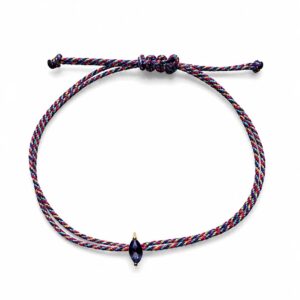 Colorful braided rope dark blue horse eye bracelet