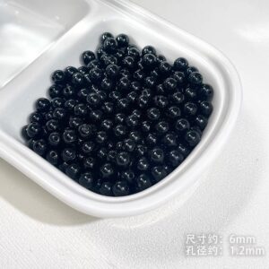 10-black round beads / See picture for size