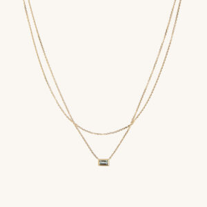 Double layer zircon necklace