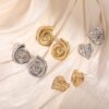 oly-cf1bf649b6321bbe2ff5b604b22871ef Wholesale Stylish Stainless Steel Mirror Heart Earrings Fashion Jewelry Accessory For Everyday Wear