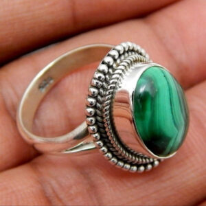 oly-cfc73c8732e8304fa65a98045adaa99c Wholesale Trendy Vintage Ethnic Green Malachite Ring Ancient Silver Tone Alloy Jewelry Fashion Accessory For Boutique Resale