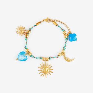 Blue colorful rope sun bracelet
