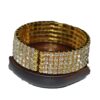 Wholesale Rhinestone Open Bangle Bracelet 3 Row Gold Tone Women S Trendy Fashion Jewelry Accessory Everyday Gift