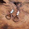 Wholesale Bohemian Hammered Circle Turquoise Beaded Drop Earrings For Women Vintage Fashion Jewelry Accessory Boutique Resale Gift