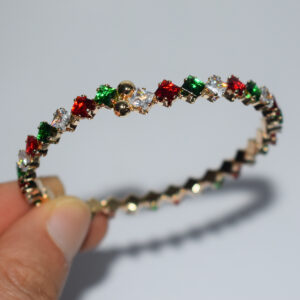Sl-1238- bracelet gold plated white red green 4