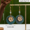 oly-d016c34affd144bc9c201ea5a0d46c82 Wholesale Retro Bohemian Sunflower Earrings Alloy Double Layer Vintage Jewelry Accessory Party Gift