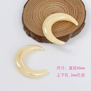 20 - top & bottom hole - yellow / Size is about 35 * 47mm, aperture is about 2.9mm