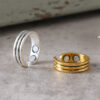 Wholesale Trendy Gold Striped Magnetic Ring Open Adjustable Unisex Zinc Alloy Jewelry Accessory Gift Boutique Resale