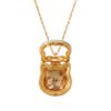 Wholesale Stylish Pink Cat Shaped Glass Photo Locket Necklace Copper Electroplated Boutique Resale Jewelry Accessory