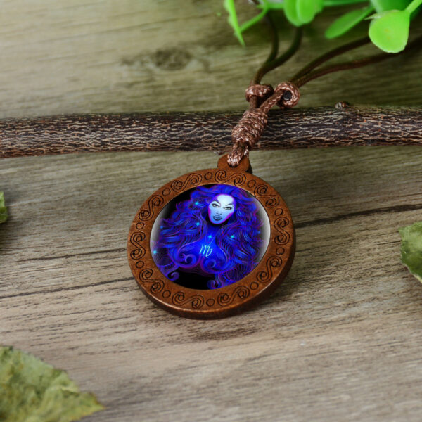 Wholesale Glass Twelve Zodiac Signs Pendant Necklace Fashion Jewelry Accessory For Gift Giving