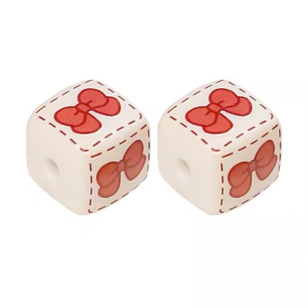 Wholesale Chic Acrylic Loose Beads Cartoon Printed Square Beads for DIY Bracelet Necklace Phone Strap Craft Supply