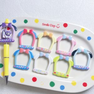 oly-d06dc8902ebfca3d9d059d7962af7039 Wholesale Cute Cartoon Bowknot Acrylic Beads DIY Phone Charm Keychain Kit for Jewelry Making Accessory