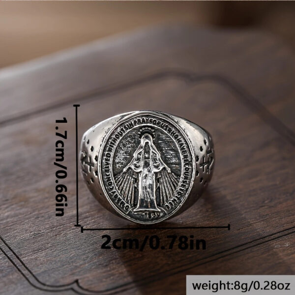 Wholesale Trendy Virgin Mary Vintage Alloy Ring For Women Religious Jewelry Gift