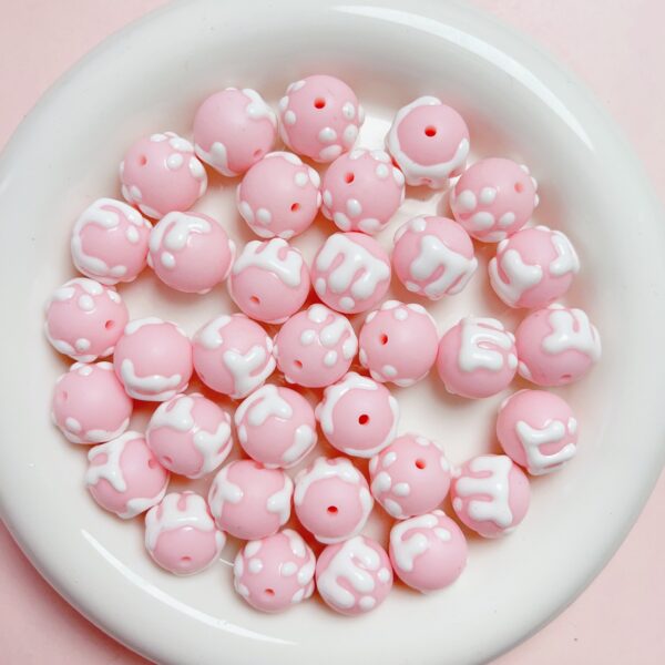 Wholesale Hand-Painted Acrylic Loose Beads Cream Candy Style Sapphire Blue for DIY Jewelry Making Craft Supply