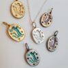 oly-d0c89944be735e269d67a1b16c01ede6 Wholesale Hand Painted Two Tailed Cat Tarot Card Pendant Necklace In Titanium Steel Fashion Accessory