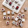 Wholesale Acrylic Square Loose Beads with Cute Cartoon Dog and Strawberry Cat Design for DIY Phone Charm Keychain Making