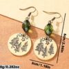 oly-d1523eef523c1223f910c9afba1fa950 Wholesale Retro Ethnic Teardrop Earrings With Round Forest Pattern Alloy Jewelry Accessory Gift