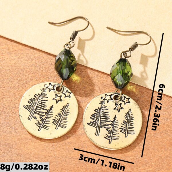 oly-d1523eef523c1223f910c9afba1fa950 Wholesale Retro Ethnic Teardrop Earrings With Round Forest Pattern Alloy Jewelry Accessory Gift
