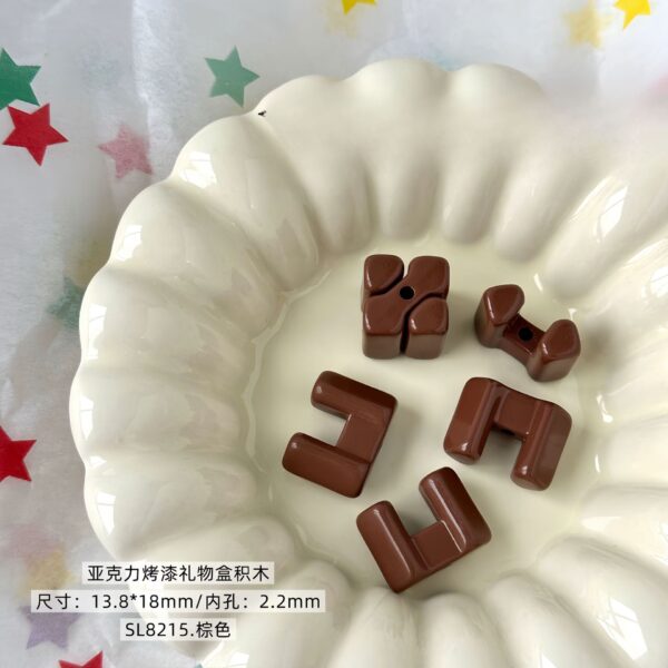 oly-d18d9f6b614c0116b284c64c501ba798 Wholesale Acrylic Painted Gift Box Beads Colorful Mix for DIY Phone Chain Jewelry Making