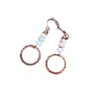 Wholesale Bohemian Hammered Circle Turquoise Beaded Drop Earrings For Women Vintage Fashion Jewelry Accessory Boutique Resale Gift