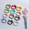 oly-d1e32bf7fad4b905603b89c05ddd0e6c Wholesale Modern Cat Face Acrylic Beads Light Purple Baked Enamel Finish for DIY Phone Chain Keychain Bag CharmOLY Exclusive