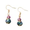 Wholesale Retro Green Purple Gemstone Drop Earrings For Women Party Wear Fashion Accessory Gift