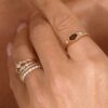 Wholesale Twelve Birthstone Ring In Stainless Steel Electroplated Tone Vacuum Plated Fashion Jewelry Accessory For Everyday Wear